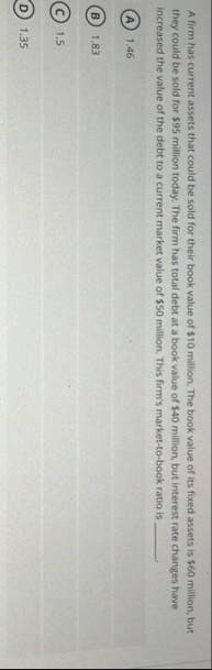 A firm has an ROE equal to the industry average,