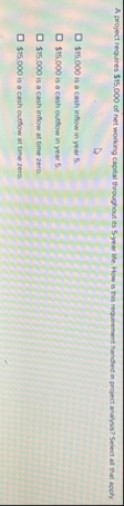 A project requires $ 1 5 , 0 0 0 of net working