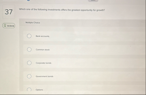 3 7 Which one of the following imvestments offers