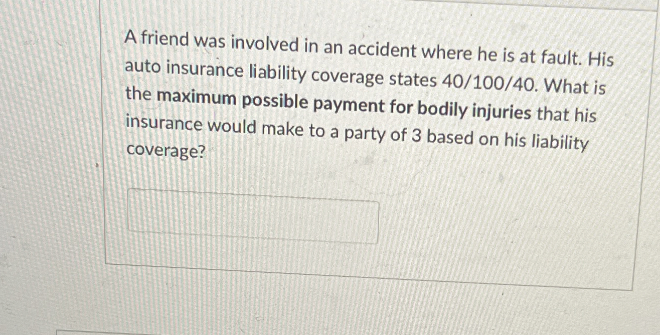 A friend was involved in an accident where he is