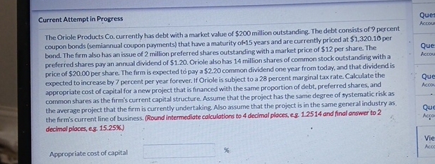 Current Attempt in Progress The Oriole Products