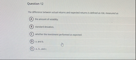 Question 1 2 The difference between actual