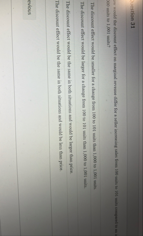 2 uestion 3 1 ow would the discount effect on