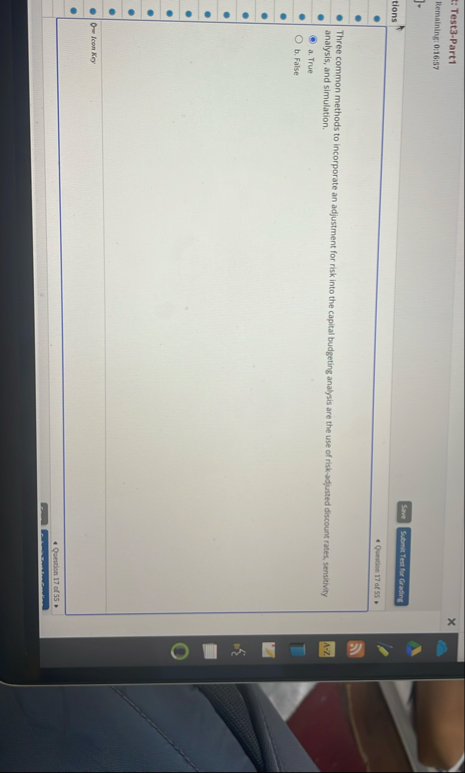 t: Test 3 - Part 1 Remainingi 0 : 1 6 : 5 7 tions