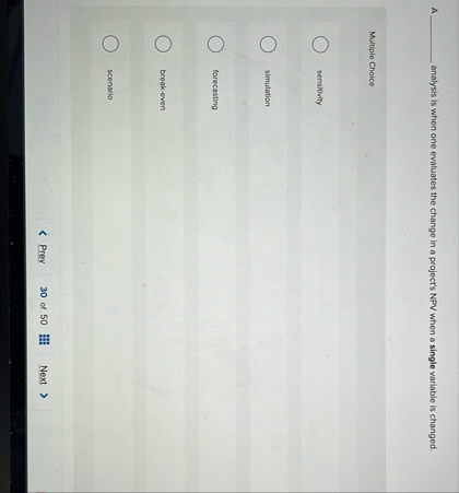 A analysis is when one evaluates the change in a