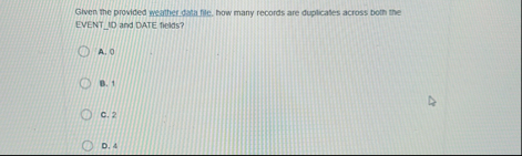 Given the provided weather data. file, how many