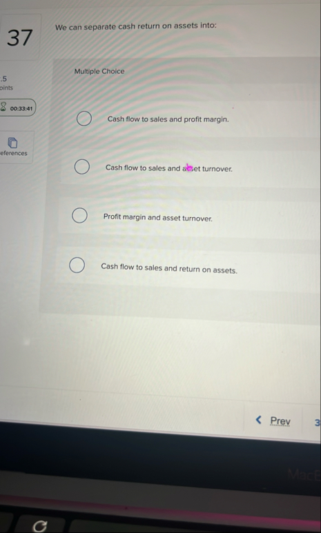 3 7 We can separate cash return on assets into: