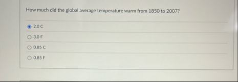 How much did the global average temperature warm