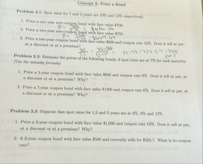 Coneept 2 . Price a Bond Problem 2 . 1 . 8 pot