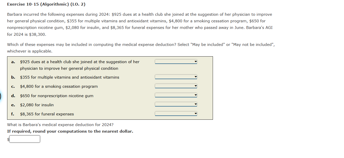 Exercise 1 0 - 1 5 ( Algorithmic ) ( LO . 2 )