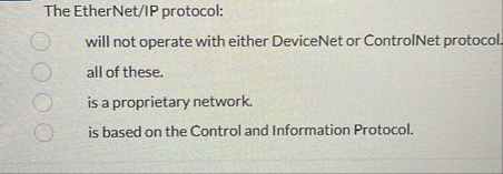 The EtherNet / IP protocol: will not operate with