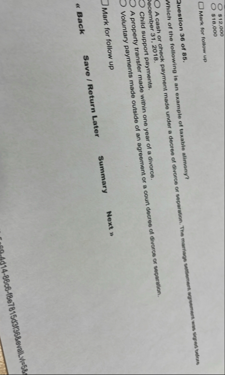 $ 1 2 , 0 0 0 $ 1 8 , 0 0 0 Mark for follow up