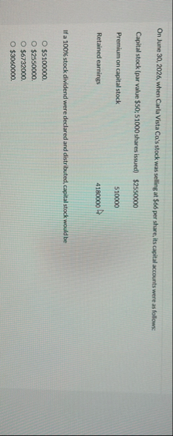 On June 3 0 , 2 0 2 6 , when Carla Vista Co's