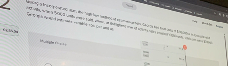 Georgia would estimate variable cost per unit as