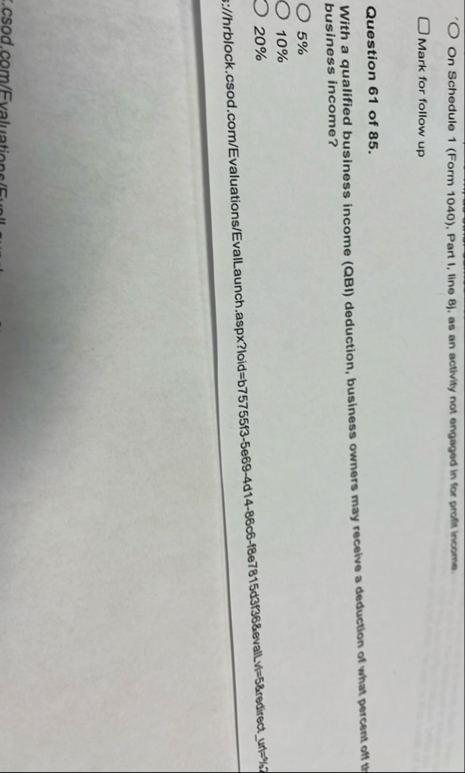 ' O On Schedule 1 ( Form 1 0 4 0 ) , Part I, line