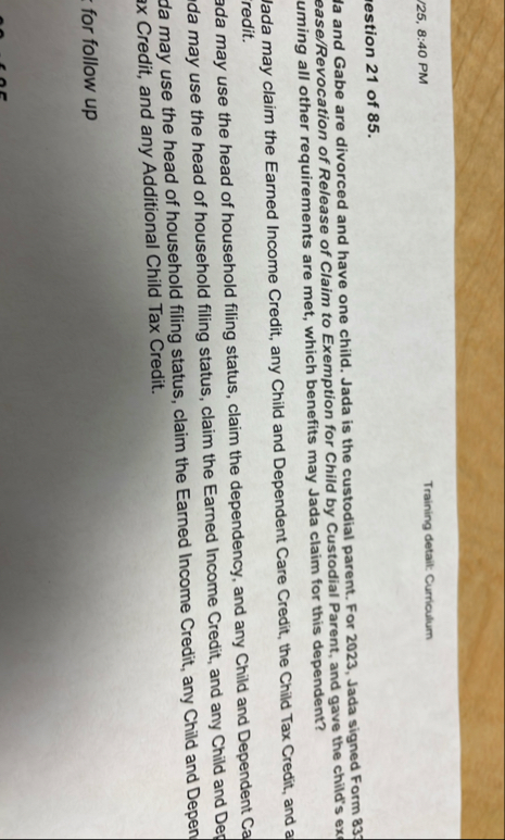 1 2 5 , 8 : 4 0 PM Training detait: Curriculum