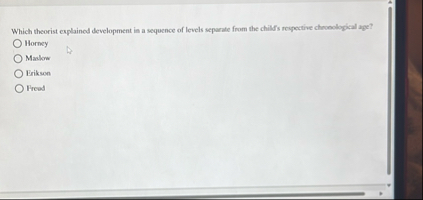 Which theorist explained development in a