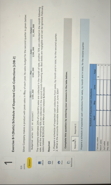 1 Exercise 8 - 1 ( Static ) Schedule of Expected