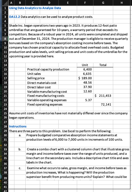 1 Using Data Analytics to Analyze Data DA 1 2 . 2