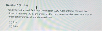 Question 1 ( 1 point ) Under Securities and