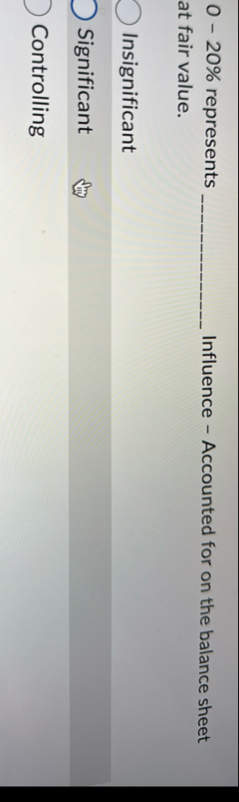 0 - 2 0 % represents Influence - Accounted for on