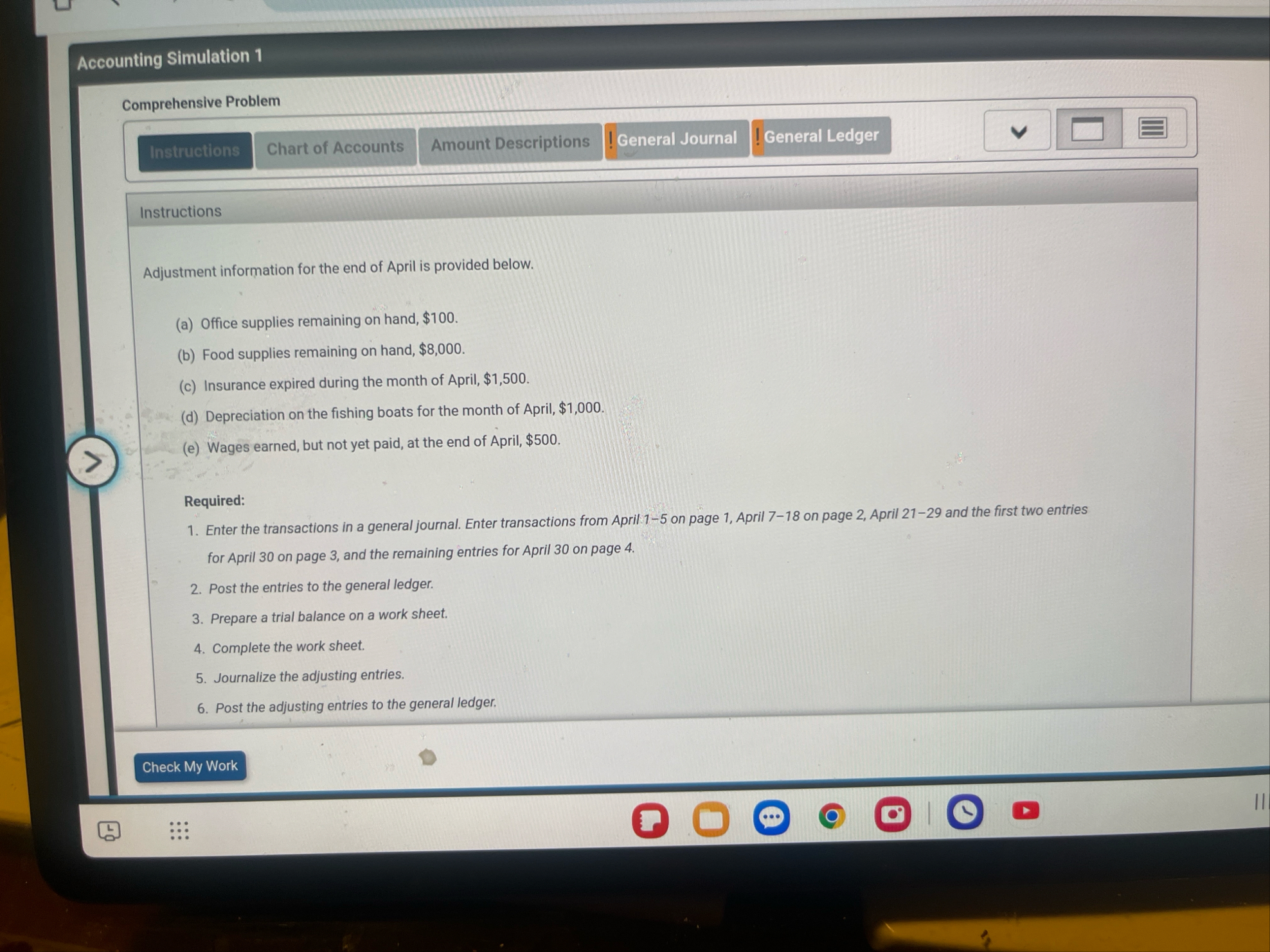 Accounting Simulation 1 Comprehensive Problem