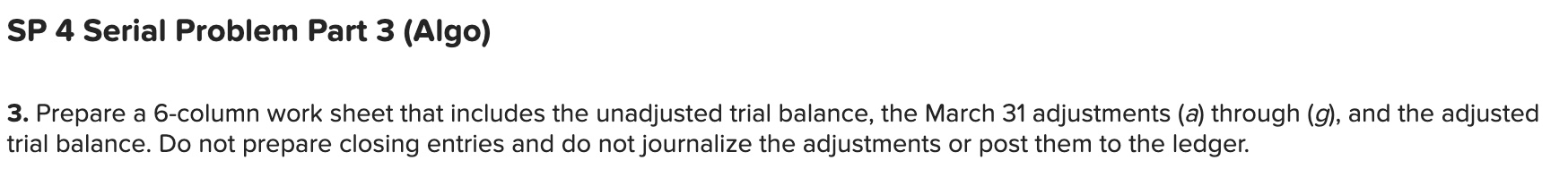 SP 4 Serial Problem Part 3 ( Algo ) 3 . Prepare a
