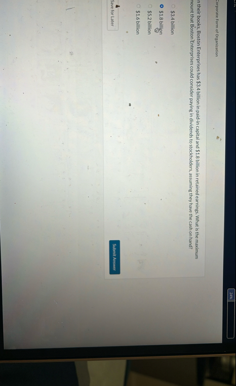 2 4 % Sorporate Form of Organization n their