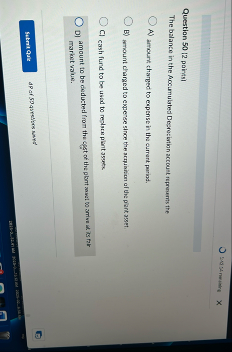 1 : 4 2 : 1 4 remaining Question 5 0 ( 2 points )