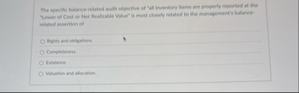 The specific balance - related audit objective of