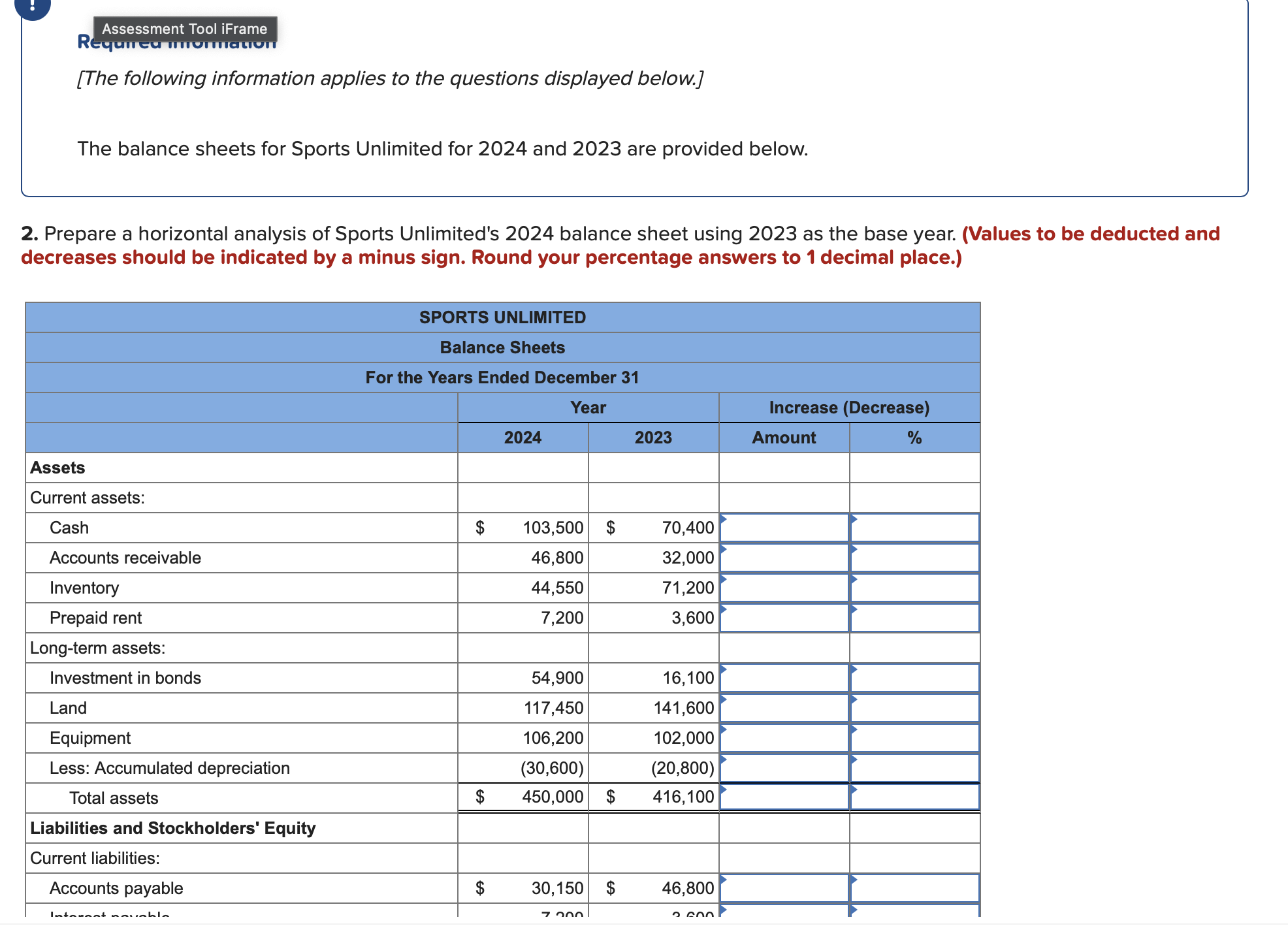 Assessment Tool iFrame [ The following
