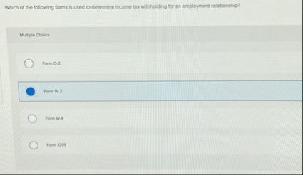 Which of the following forms is used to determine