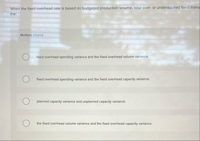 When the fixed overhead rate is based on budgeted