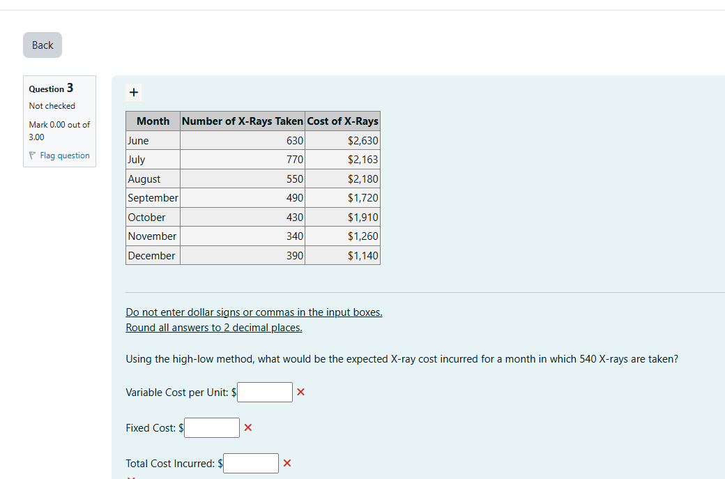 Using the high - low method, what would be the