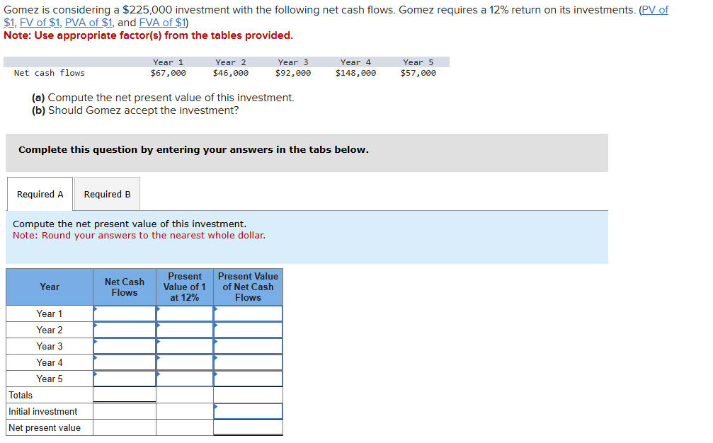 Ask an expert Gomez is considering a \ ( \ $ 2 2