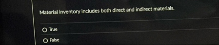 Material inventory includes both direct and