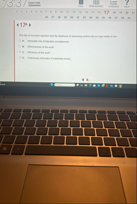 EXAM TIME REMAINING CALC. SPREADSHEET 2 3 =