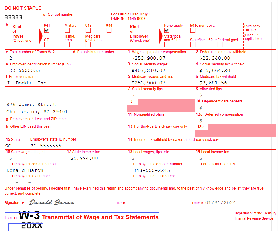 PSC 6 - 7 Complete Form W - 3 Complete the W - 3