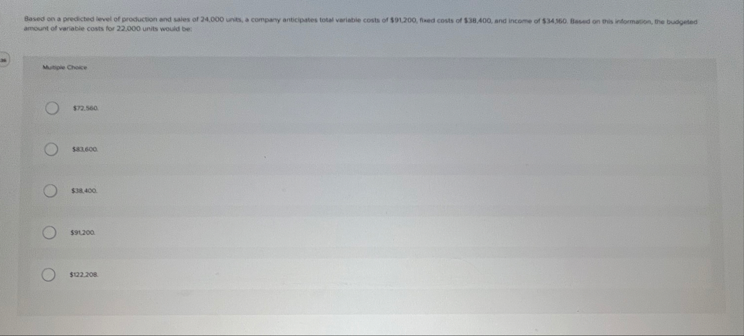 amount of variable costs for 2 2 . 0 0 0 units