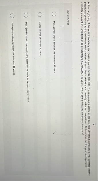 At the beginning of the year, a company purchases