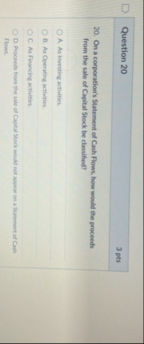 Question 2 0 3 pts 2 0 . On a corporation's