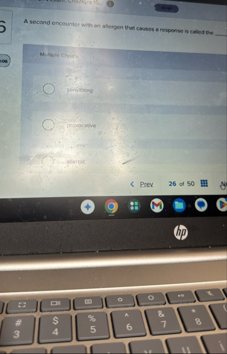 A second encounter with an allergen that causes a