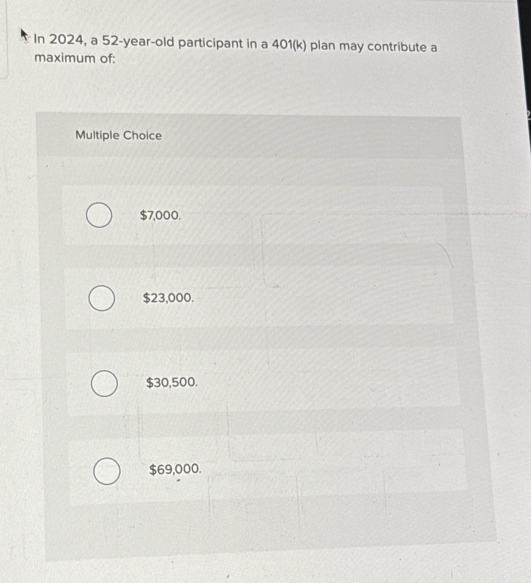 In 2 0 2 4 , a 5 2 - year - old participant in a