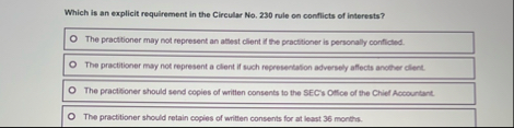 Which is an explicit requirement in the Circular