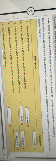 Note: Refer to Wage Bracket Method page to search
