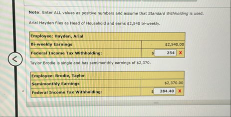 Note: Enter ALL values as positive numbers and