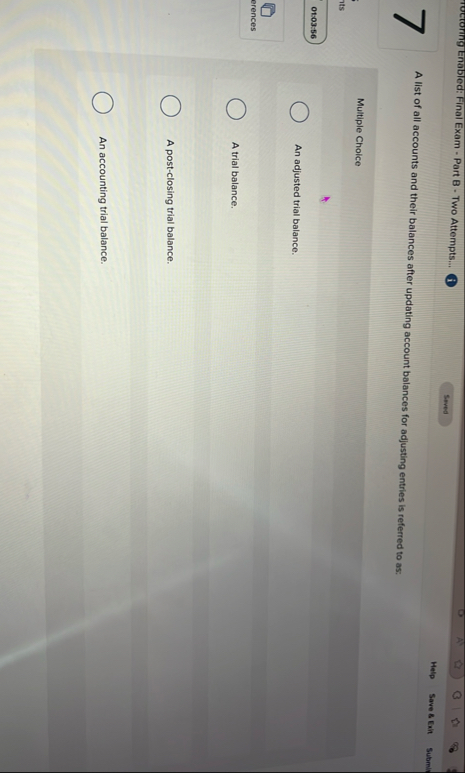 Tuctoring Enabled: Final Exam - Part B - Two