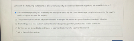 Which of the following statements is true when