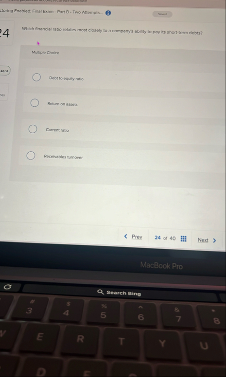ctoring Enabled: Final Exam - Part B - Two
