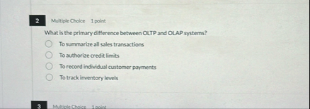 2 Multiple Choice 1 point What is the primary